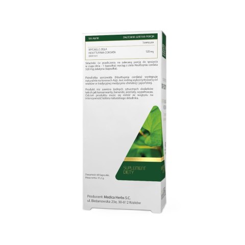 MEDICA HERBS Houttuynia (Pstrolistka Sercowata) 520mg, 60 kaps.