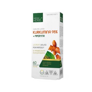 MEDICA HERBS Kurkumina 98% + Piperyna 60 kaps.