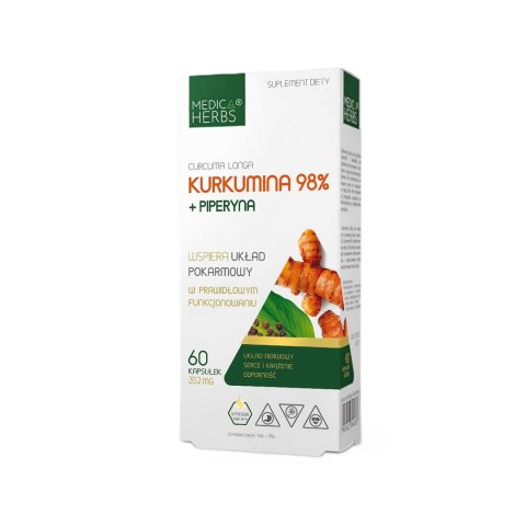 MEDICA HERBS Kurkumina 98% + Piperyna 60 kaps.