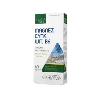 MEDICA HERBS Magnez, Cynk, Wit. B6 60 kaps.