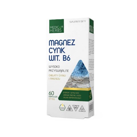 MEDICA HERBS Magnez, Cynk, Wit. B6 60 kaps.