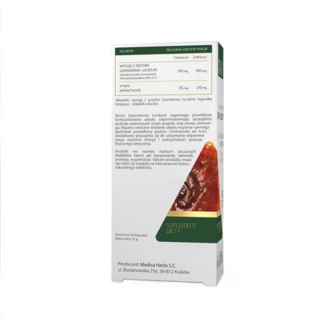 MEDICA HERBS Reishi 450mg, 60 kaps.