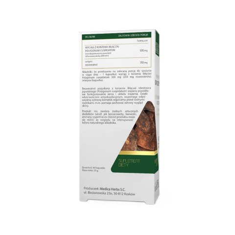 MEDICA HERBS Resweratrol forte 250mg, 40 kaps.