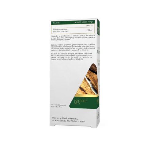 MEDICA HERBS Szczeć pospolita (Teasel Root) 500mg, 60kaps.