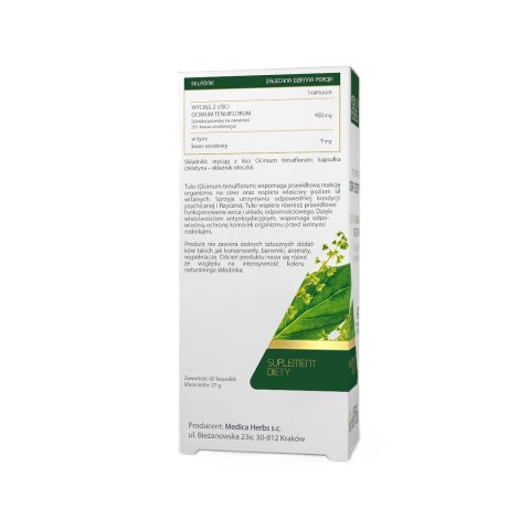 MEDICA HERBS Tulsi (Święta Bazylia) 450mg, 60 kaps.