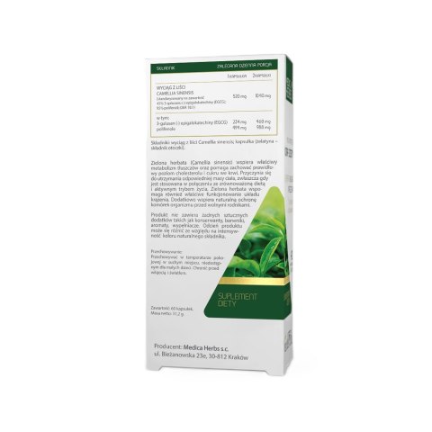 MEDICA HERBS Zielona herbata 520mg, 60 kaps.