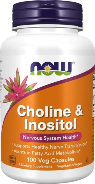 NOW FOODS Choline + Inositol 100vcaps. - cholina i inozytol