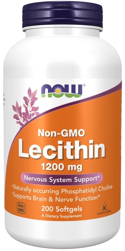 NOW FOODS Lecithin Non-GMO 1200mg, 200sgels. - lecytyna sojowa