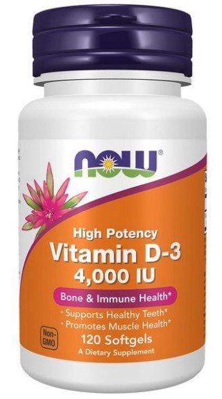 NOW FOODS Witamina D-3 4000 IU 120kaps.