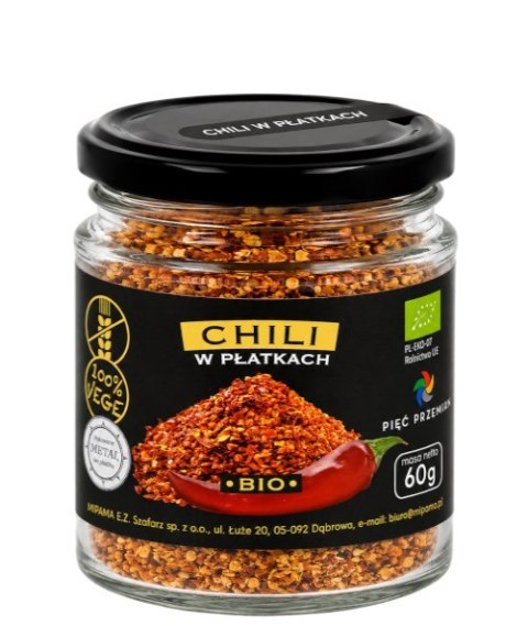 PIĘĆ PRZEMIAN Chili w płatkach bezglutenowe BIO 60g