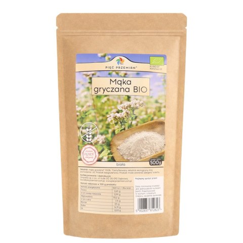 PIĘĆ PRZEMIAN Mąka gryczana BIAŁA bezglutenowa BIO 500g