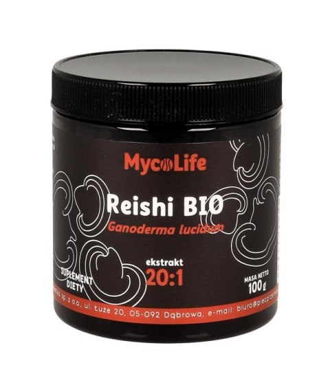 Reishi grzyb BIO ekstrakt 20:1 100g MYCOLIFE