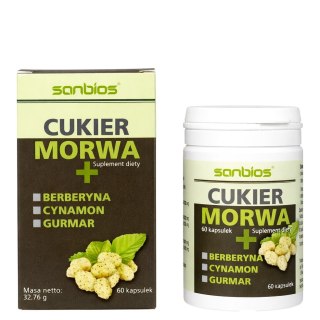 SANBIOS Cukier Morwa + Berberyna, Cynamon, Gurmar 60kaps.