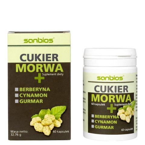 SANBIOS Cukier Morwa + Berberyna, Cynamon, Gurmar 60kaps.