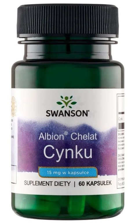SWANSON Albion Chelat Cynku 15mg, 60kaps.
