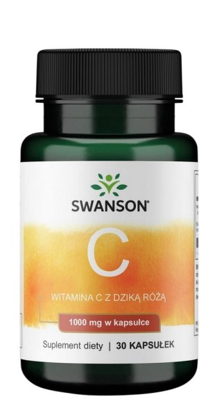 SWANSON Witamina C 1000mg, 30kaps. z dziką różą