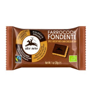 ALCE NERO Herbatniki orkiszowe z czekoladą gorzką FAIR TRADE BIO 28g