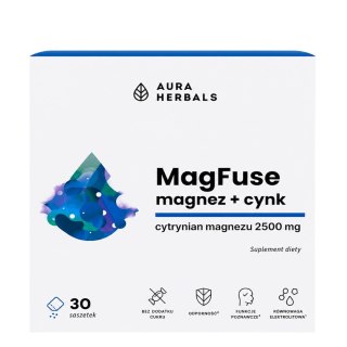 AURA HERBALS MagFuse magnez + cynk 30 saszetek