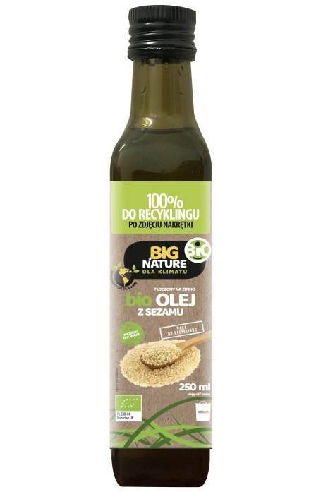 BIG NATURE Olej sezamowy tłoczony na zimno BIO 250ml