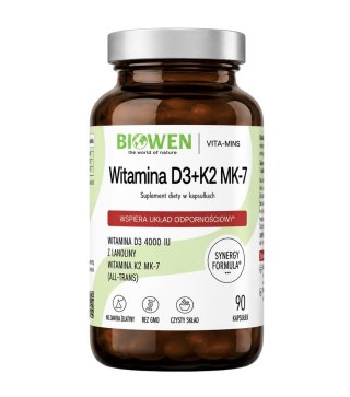 BIOWEN Witaminy D3+K2MK7 (4000IU+100mcg) 90 kaps.