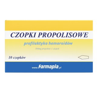 Czopki propolisowe 100mg - profilaktyka hemoroidów 10 czopków FARMAPIA