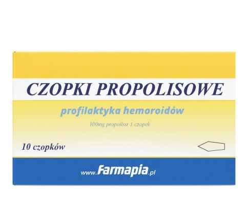 Czopki propolisowe 100mg - profilaktyka hemoroidów 10 czopków FARMAPIA