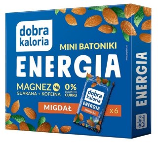 DOBRA KALORIA Mini batoniki ENERGIA migdał + magnez, guarana, kofeina 6x17g KUBARA