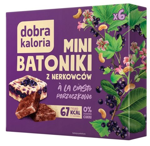DOBRA KALORIA Mini batoniki a'la ciasto porzeczkowe z nerkowców (6x17g) KUBARA