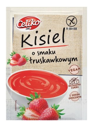Kisiel o smaku truskawkowym bezglutenowy bez dodatku cukru 40g CELIKO