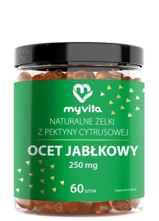 MyVita Żelki Ocet jabłkowy 250mg, 60 sztuk - naturalne żelki z pektyny cytrusowej