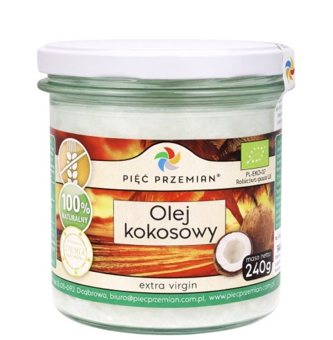 PIĘĆ PRZEMIAN Olej kokosowy BIO extra virgin 240g