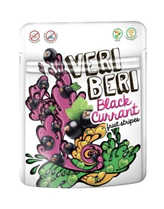 VERI BERI Żelki paski czarna porzeczka bez dodatku cukru bezglutenowe 50g