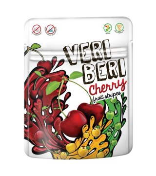VERI BERI Żelki paski wiśniowe bez dodatku cukru bezglutenowe 50g