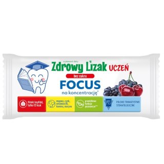Zdrowy lizak Uczeń bez cukru Focus na koncentrację wiśniowo-jagodowy 1 szt. STARPHARMA
