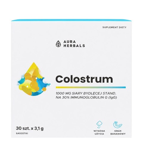 AURA HERBALS Colostrum 1000mg bananowe saszetki 30 szt.