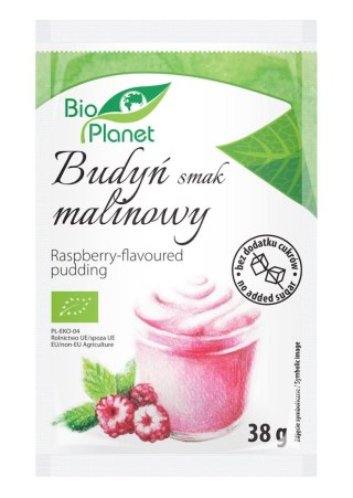 BIO PLANET Budyń o smaku malinowym z malinami BIO 38g