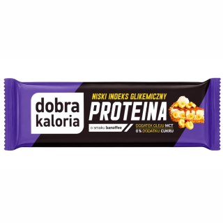 DOBRA KALORIA Baton PROTEINA z niskim IG o smaku banoffee + olej MCT 45g KUBARA