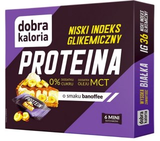 DOBRA KALORIA Mini batoniki PROTEINA z niskim IG o smaku banoffee + olej MCT 6x17g KUBARA