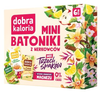 DOBRA KALORIA Mini batoniki z nerkowców mix trzech smaków (6x17g) KUBARA (2 x szarlotka, 2 x babka cytrynowa, 2 x sernik)