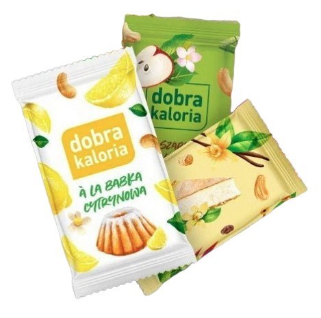 DOBRA KALORIA Mini batoniki z nerkowców mix trzech smaków (6x17g) KUBARA (2 x szarlotka, 2 x babka cytrynowa, 2 x sernik)