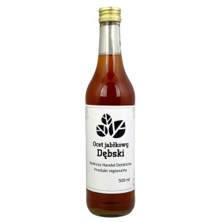 Ocet jabłkowy Dębski 6% niefiltrowany 500ml - dwuetapowa fermentacja