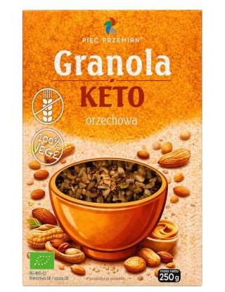 PIĘĆ PRZEMIAN Granola KETO orzechowa bezglutenowa BIO 250g