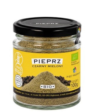 PIĘĆ PRZEMIAN Pieprz czarny mielony bezglutenowy BIO 100g