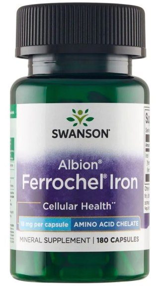 SWANSON Albion Chelat Żelaza 18mg, 180kaps.