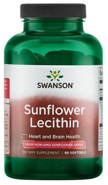 SWANSON Sunflower Lecithin 1200mg 90 sgels. - lecytyna słonecznikowa