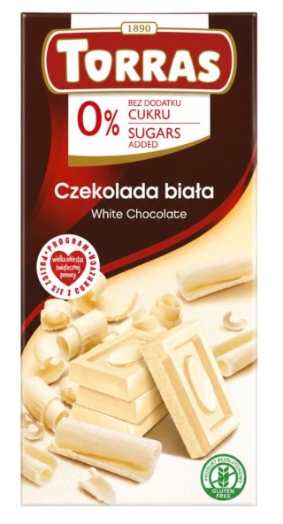 TORRAS Czekolada biała bez dodatku cukru bezglutenowa 75g