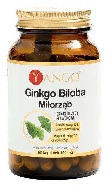 YANGO Ginkgo Biloba Miłorząb Japoński ekstrakt 100mg, 90 kaps.