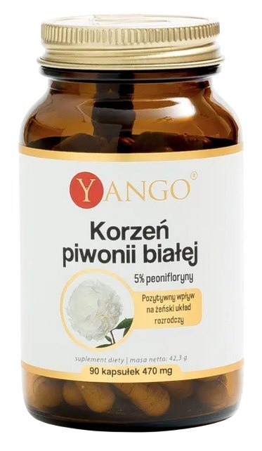 YANGO Korzeń piwonii białej - ekstrakt 380mg, 90 kaps.