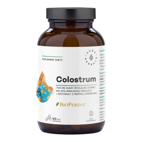 AURA HERBALS Colostrum 700mg + BioPerine 60 vkaps.
