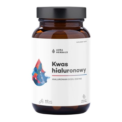 AURA HERBALS Kwas hialuronowy 200mg, 60 vkaps.